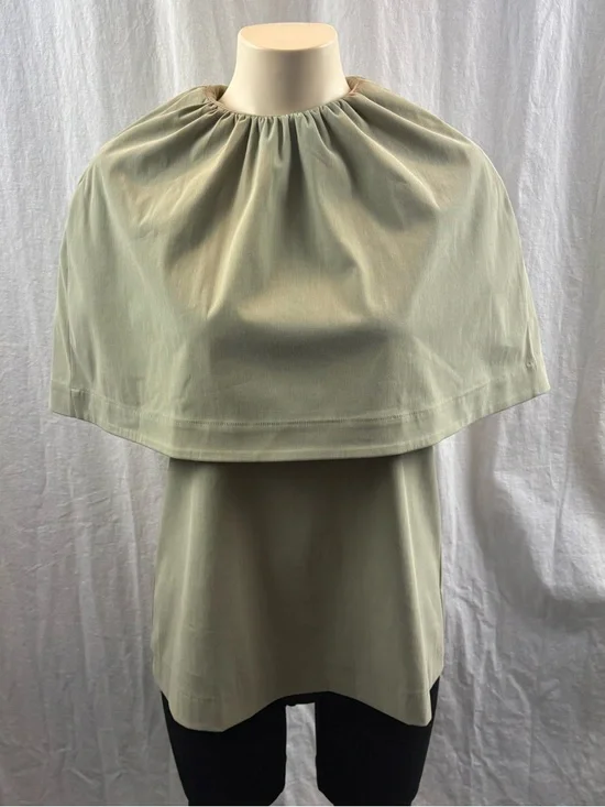 COS Cape Layer Jersey Top in Olive Green S - Picture 4 of 11